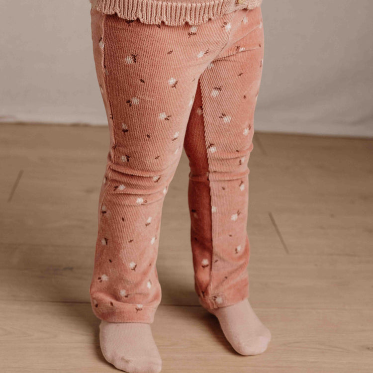 LITTLE DUTCH. Flared trousers Warm Rose Flowers - 92