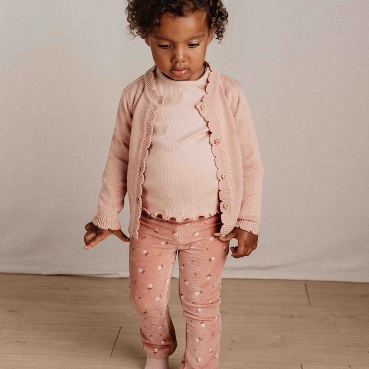 LITTLE DUTCH. Flared trousers Warm Rose Flowers - 98