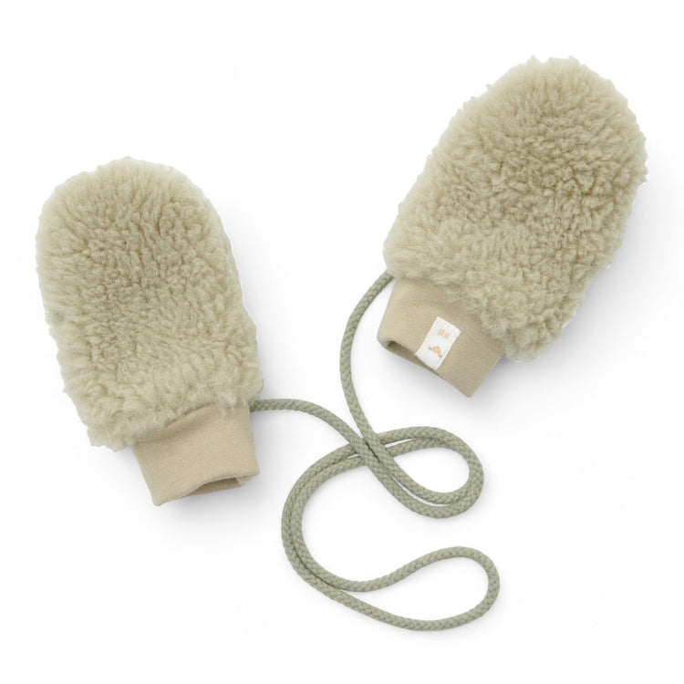 LITTLE DUTCH. Teddy mittens Soft Green