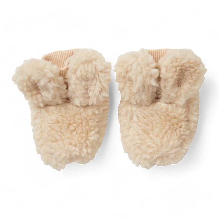 LITTLE DUTCH. Teddy booties Sand - Size 1 (0-3 months)