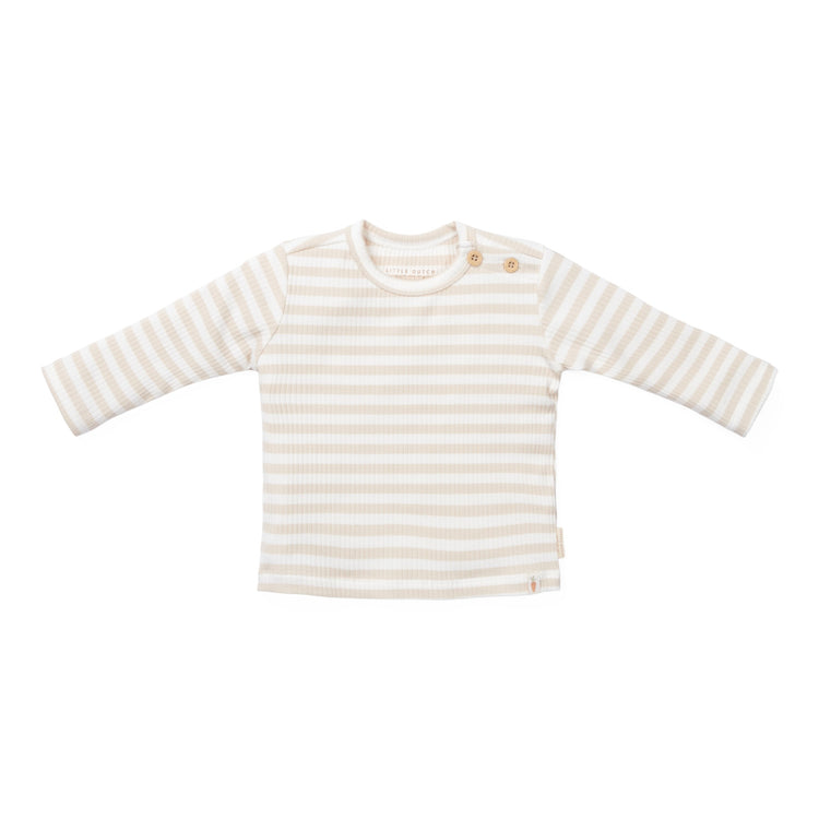 LITTLE DUTCH. T-shirt long sleeves Stripe Sand/White