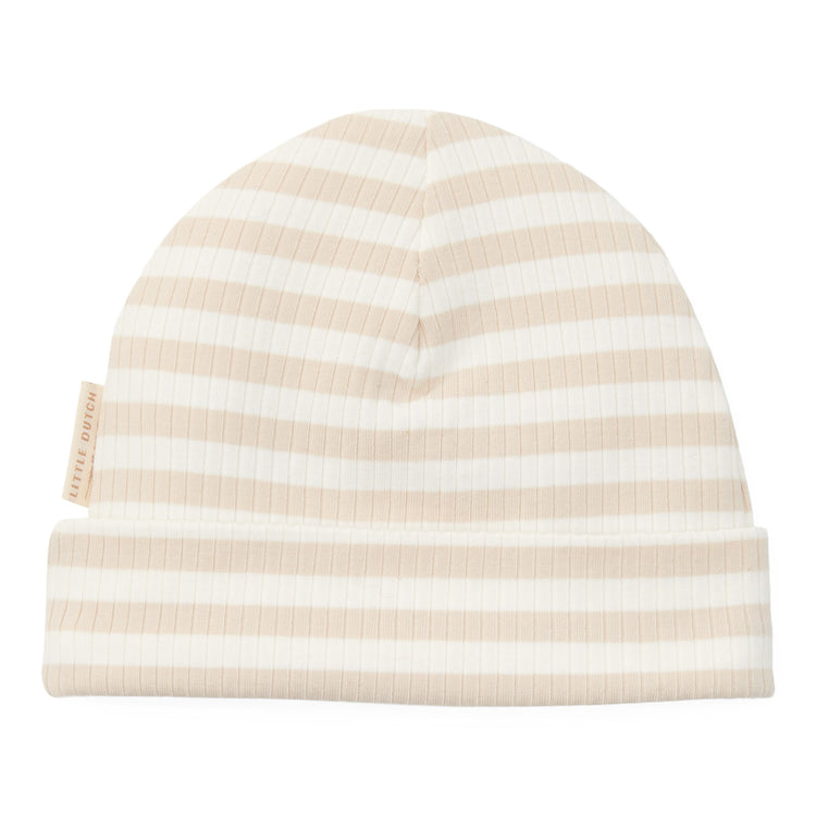LITTLE DUTCH. Baby cap Stripe Sand/White