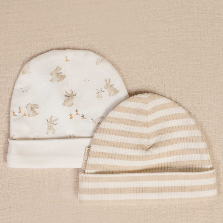 LITTLE DUTCH. Baby cap Stripe Sand/White