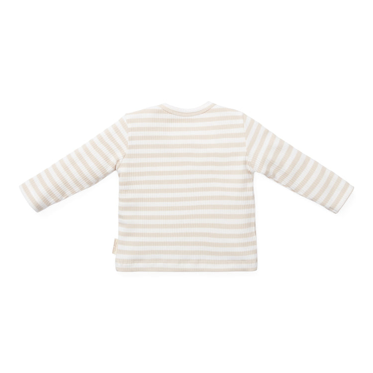 LITTLE DUTCH. Μπλουζάκι μακρυμάνικο Stripe Sand/White - Νο 56