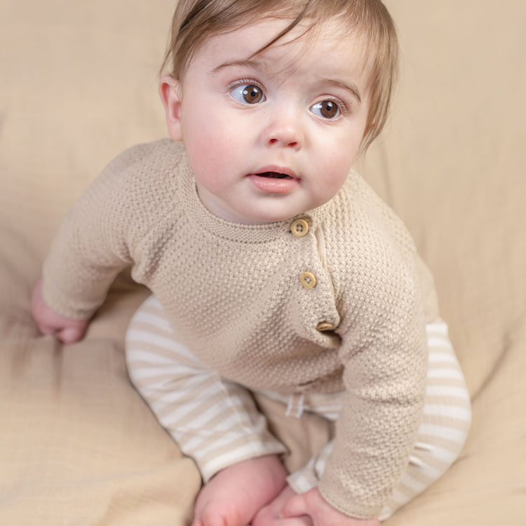 LITTLE DUTCH. Knitted sweater Sand - 62