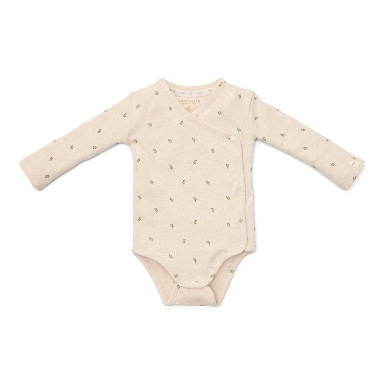 LITTLE DUTCH. Long-sleeve bodysuit overlap Green Leaves - 74