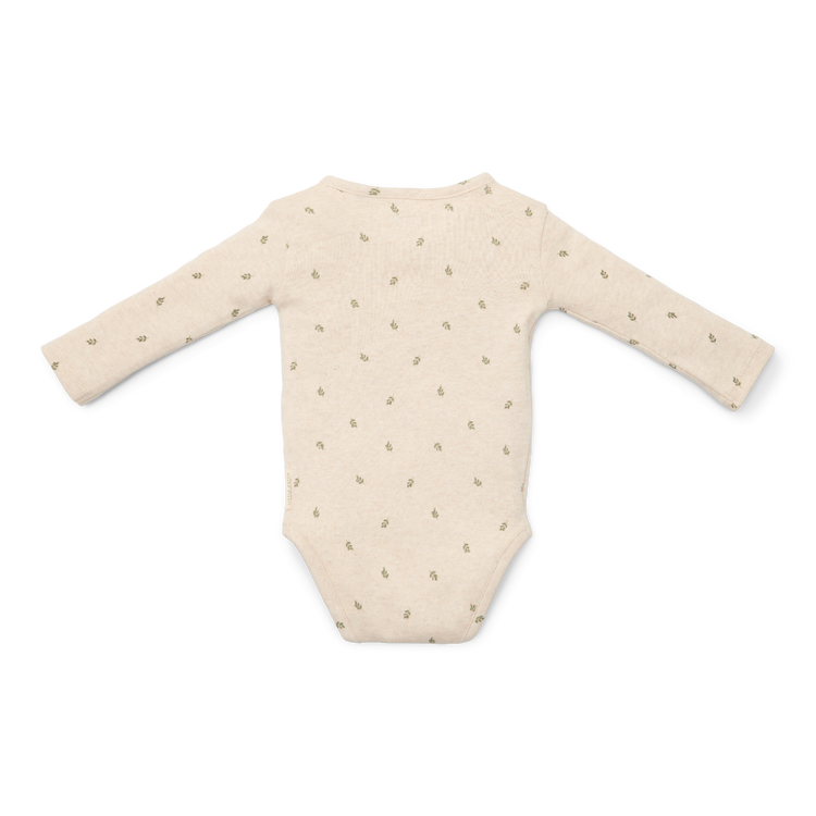 LITTLE DUTCH. Long-sleeve bodysuit overlap Green Leaves - 68