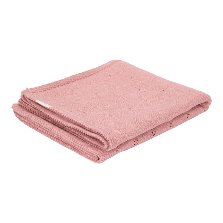 LITTLE DUTCH. Knitted cot blanket Pure Pink Blush