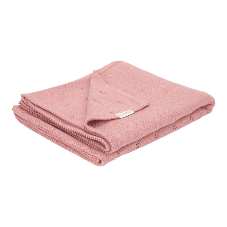 LITTLE DUTCH. Knitted cot blanket Pure Pink Blush