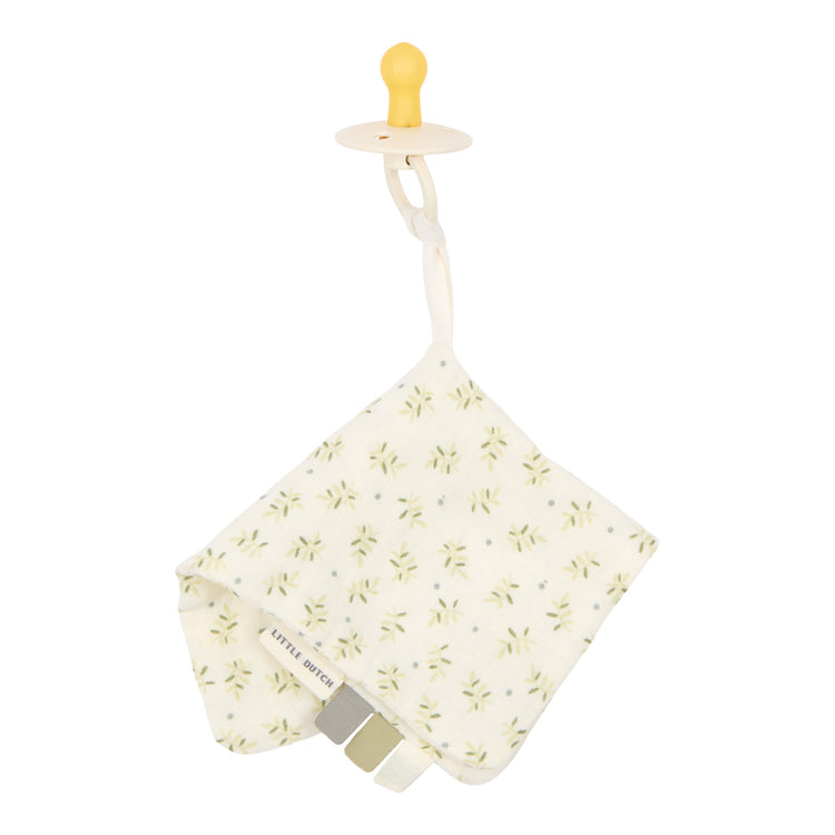 LITTLE DUTCH. Pacifier cloth muslin Blueberry Leaves