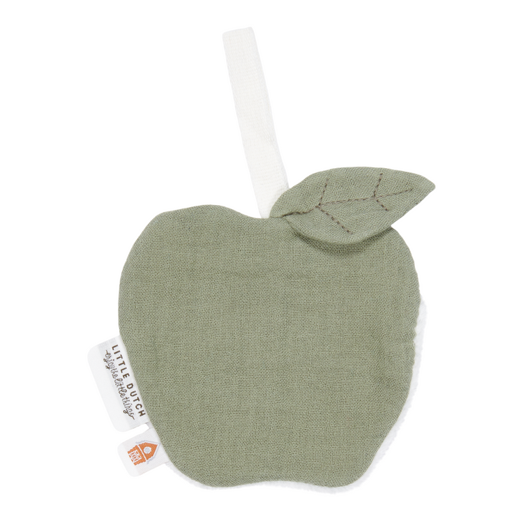 LITTLE DUTCH. Pacifier cloth muslin Apple Olive