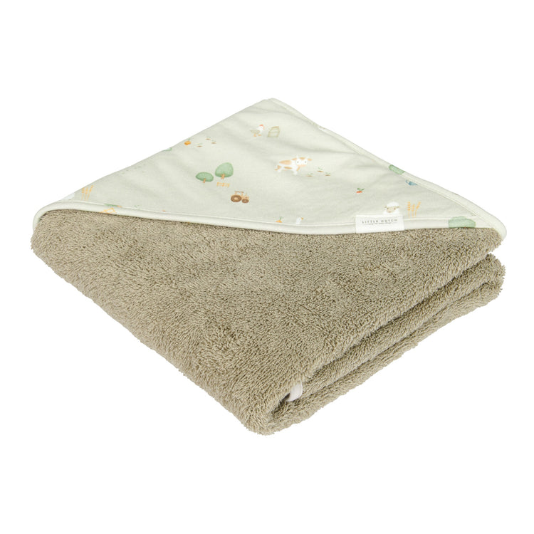 LITTLE DUTCH. Hooded towel Little Farm - 75 x 75