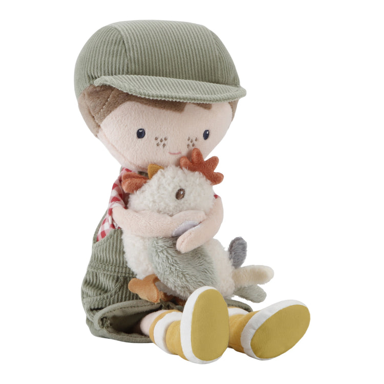 LITTLE DUTCH. Cuddle doll Farmer Jim with chicken 35cm