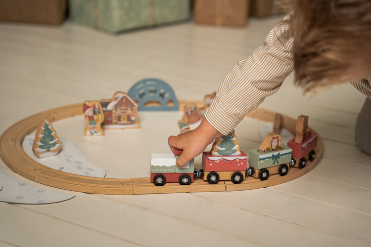 LITTLE DUTCH. Wooden train track Christmas FSC