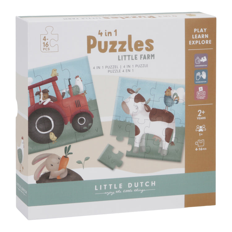 LITTLE DUTCH. 4 in 1 puzzles Little Farm FSC