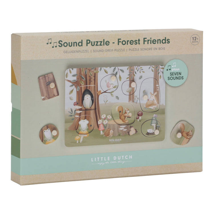 LITTLE DUTCH. Ξύλινο παζλ με ήχους Forest Friends FSC