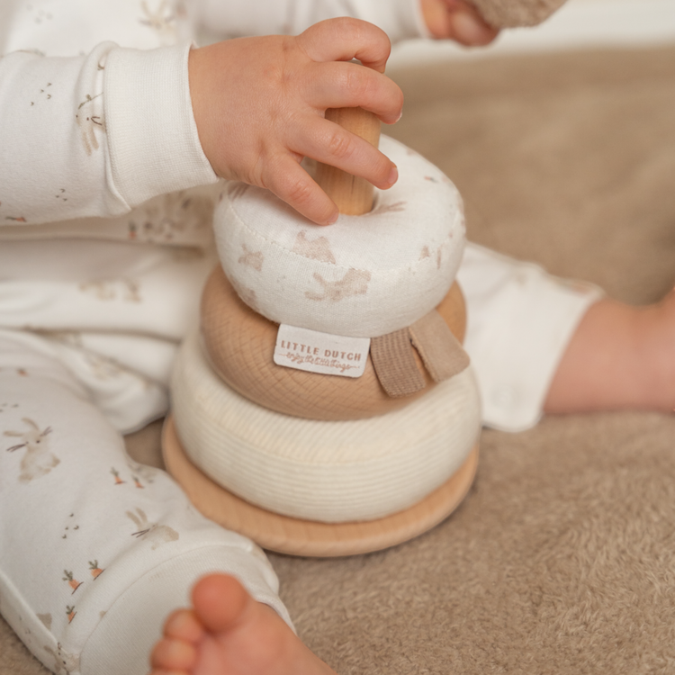 LITTLE DUTCH. Rocking Ring Stacker - Baby Bunny FSC