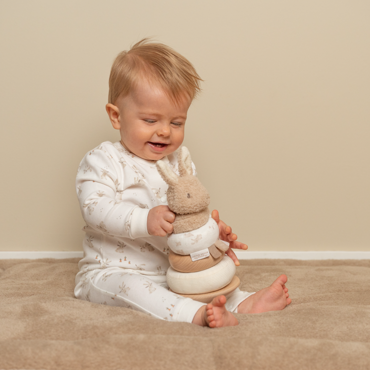 LITTLE DUTCH. Rocking Ring Stacker - Baby Bunny FSC