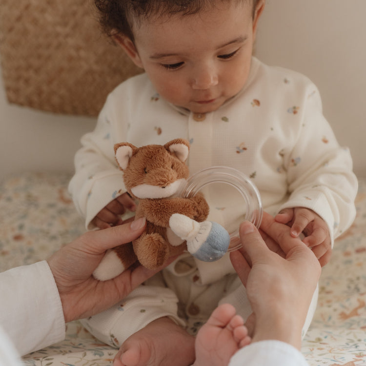 LITTLE DUTCH. Υφασμάτινη κουδουνίστρα αλεπού με κρίκο Forest Friends GRS