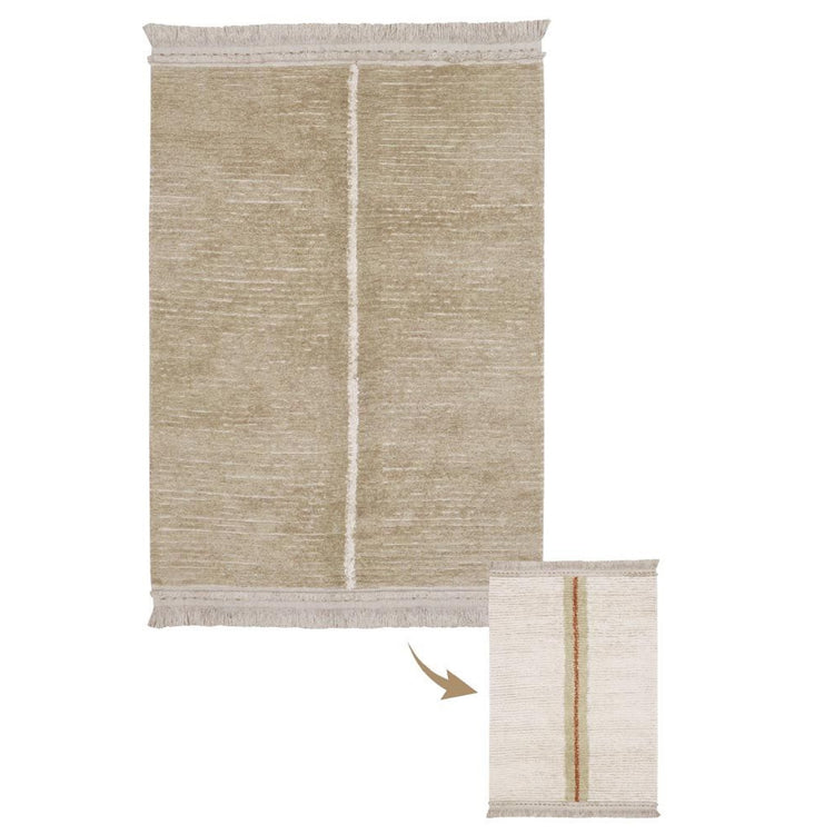 Lorena Canals. Reversible Washable Rug Duetto Sage 140x200 cm