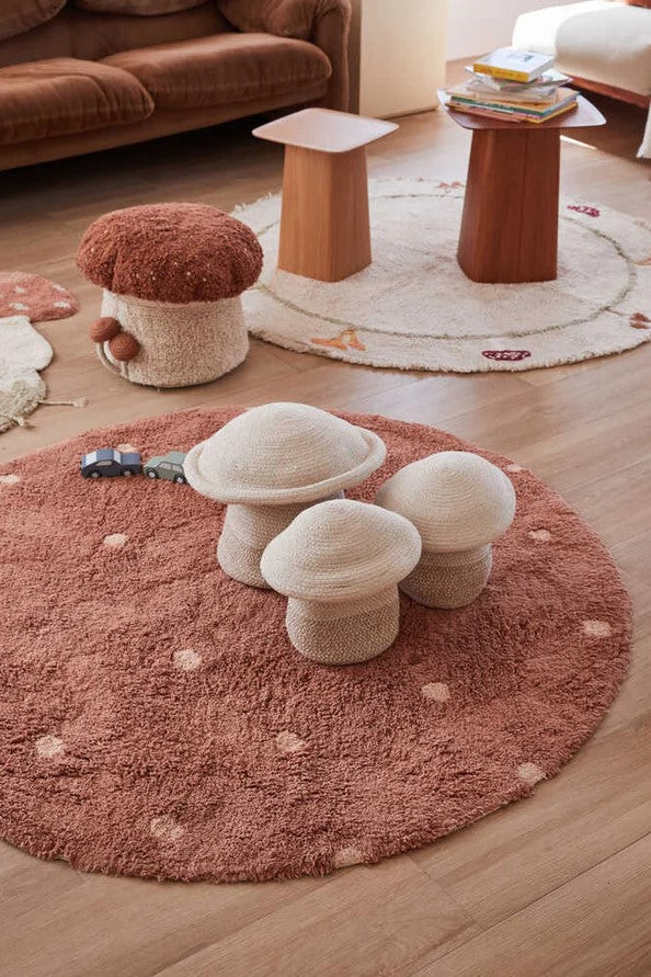 Lorena Canals. Washable rug Round Dot - Chestnut 140 cm