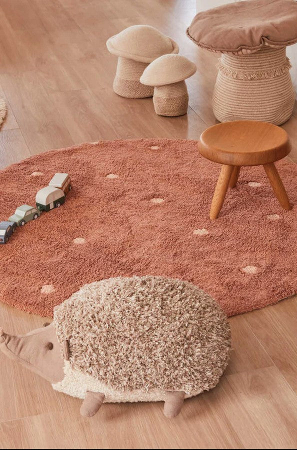 Lorena Canals. Washable rug Round Dot - Chestnut 140 cm