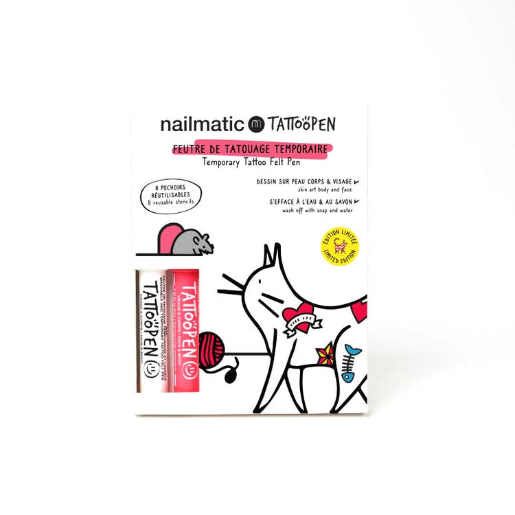 NAILMATIC. Tattoopen duo set The Cat by Ami Imaginaire