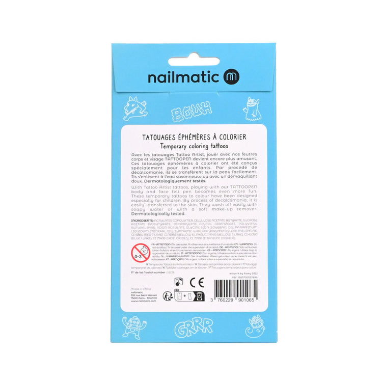 NAILMATIC. Temporary coloring tattoos - Monsters