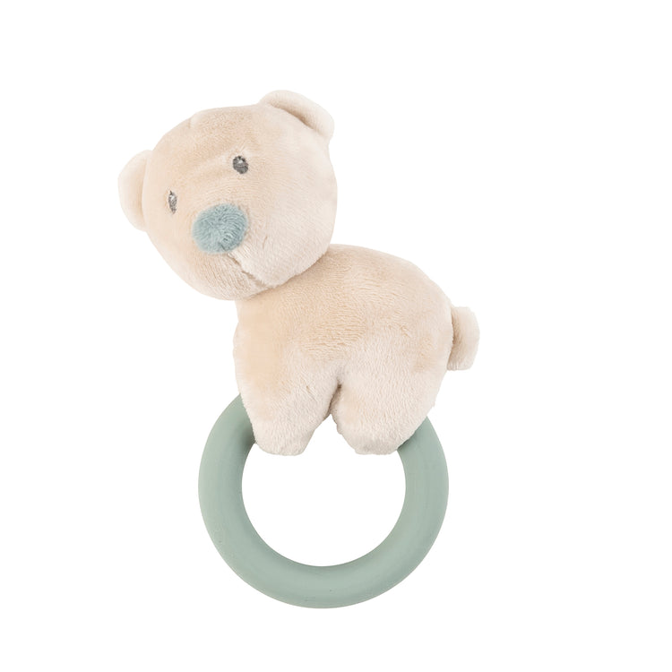 ROMEO, JULES & SALLY. Rattle bear with silicone ring