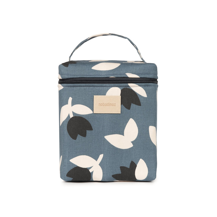 HYDE PARK. Insulated baby bottle and lunch bag Blue Black Tulips