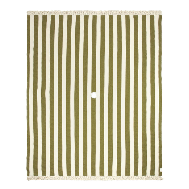 PORTOFINO. Πετσέτα παραλίας XL Pistachio Stripes Waffle