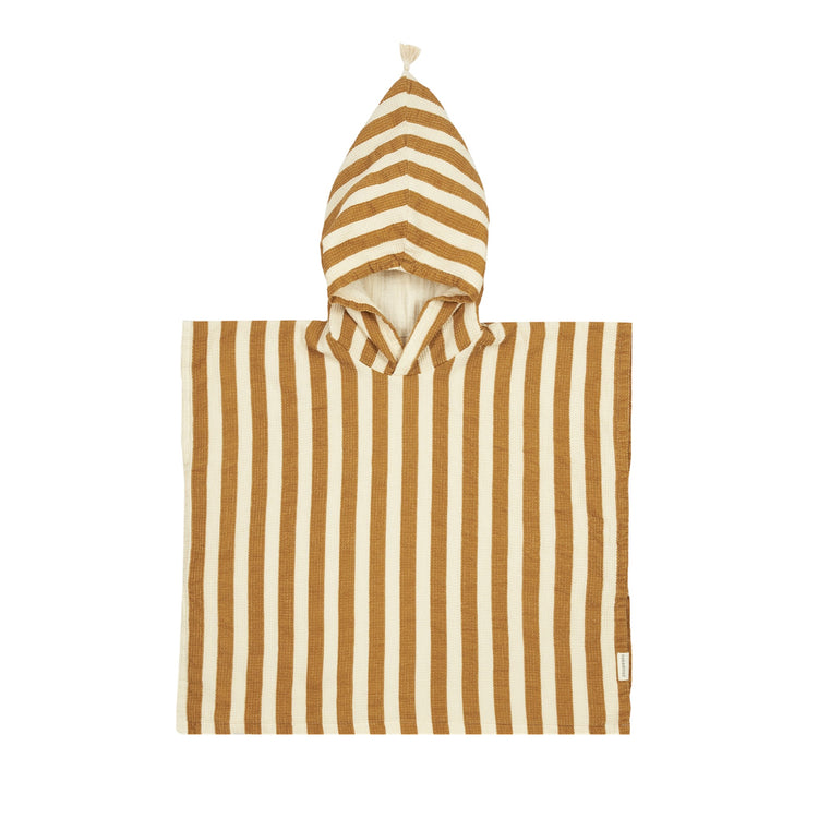 PORTOFINO. Beach poncho with cotton gauze lining Portofino Honey Stripes Waffle 1-3 years