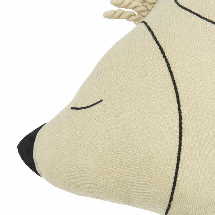 L1N0. Hedgehog cushion Enzo French linen Green Tea