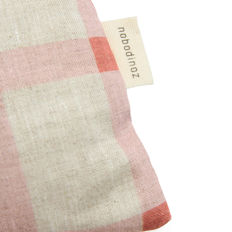 VIBES. Rectangular cushion linen Pink Windowpane Tulips 44x25 M