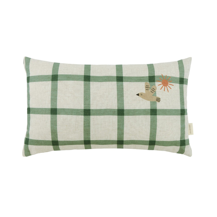 VIBES. Μαξιλάρι ορθογώνιο Green Windowpane Bird 44x25 M