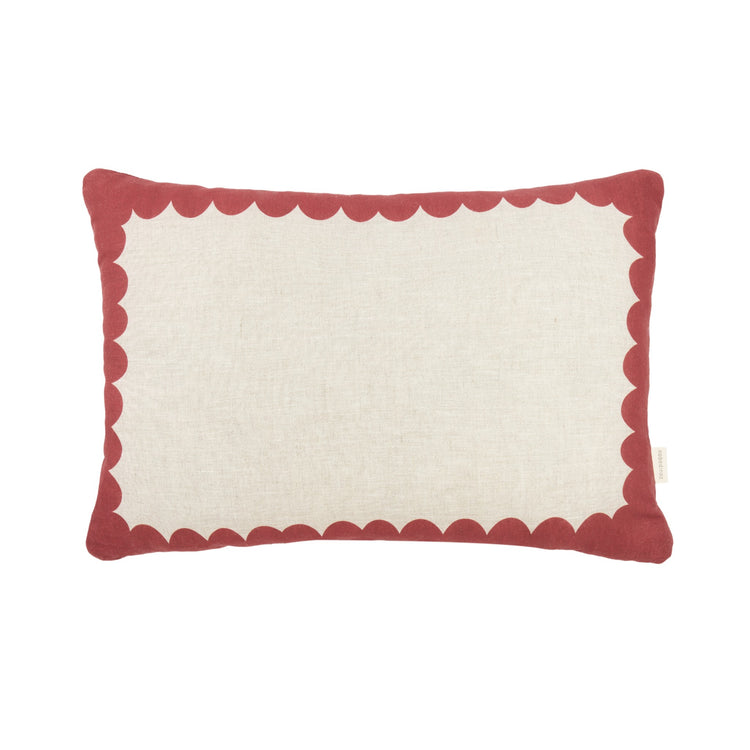 VIBES. Rectangular cushion linen Carmine 45x30 L