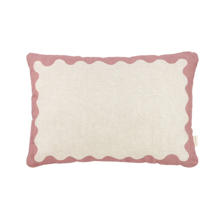 VIBES. Rectangular cushion linen Pink 45x30 L