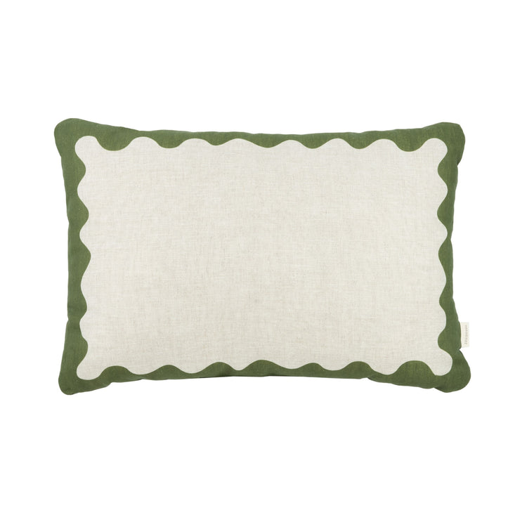 VIBES. Rectangular cushion linen Green 45x30 L