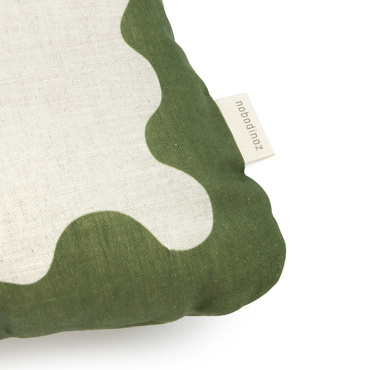 VIBES. Rectangular cushion linen Green 45x30 L