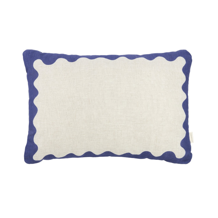 VIBES. Rectangular cushion linen Blue 45x30 L