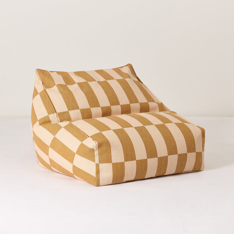 VIBES. Armchair beanbag Mustard and Sand Tiles 74x40x60