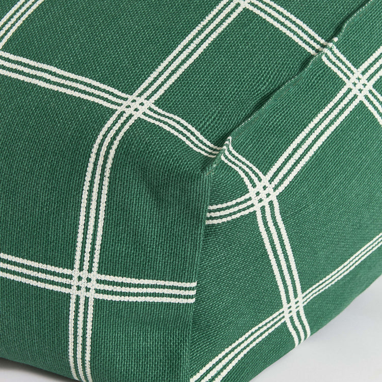 VIBES. Armchair beanbag Green White Windowpane 74x40x60