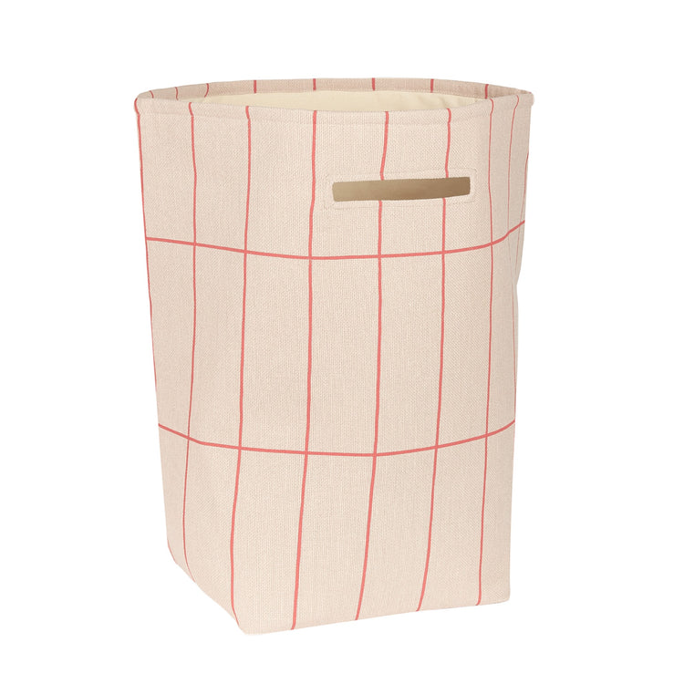 VIBES. Large storage basket Pink Red Grid 44x56x28