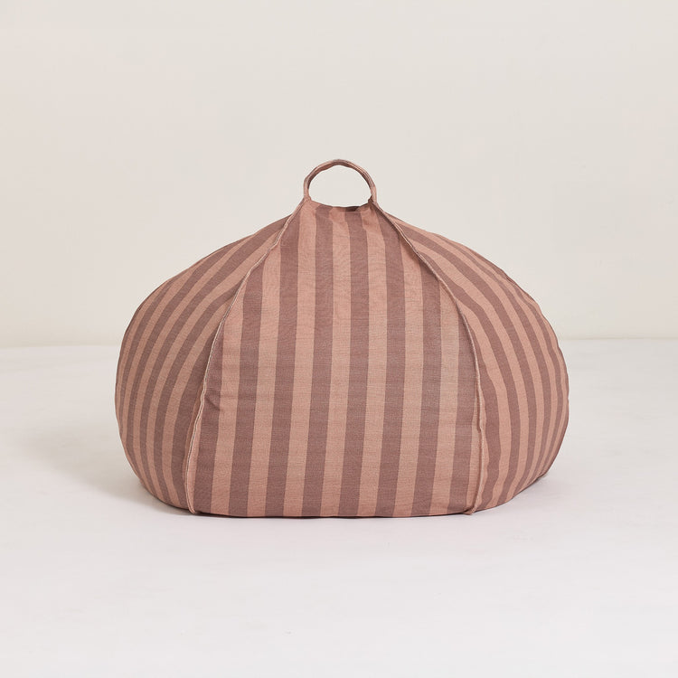 VIBES. Round beanbag Pink Mauve stripes 70x30