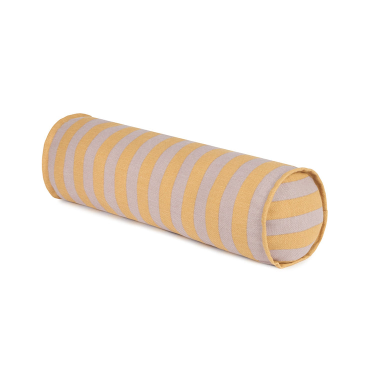 VIBES. Cylinder cushion Lilac Yellow Stripes 50x18