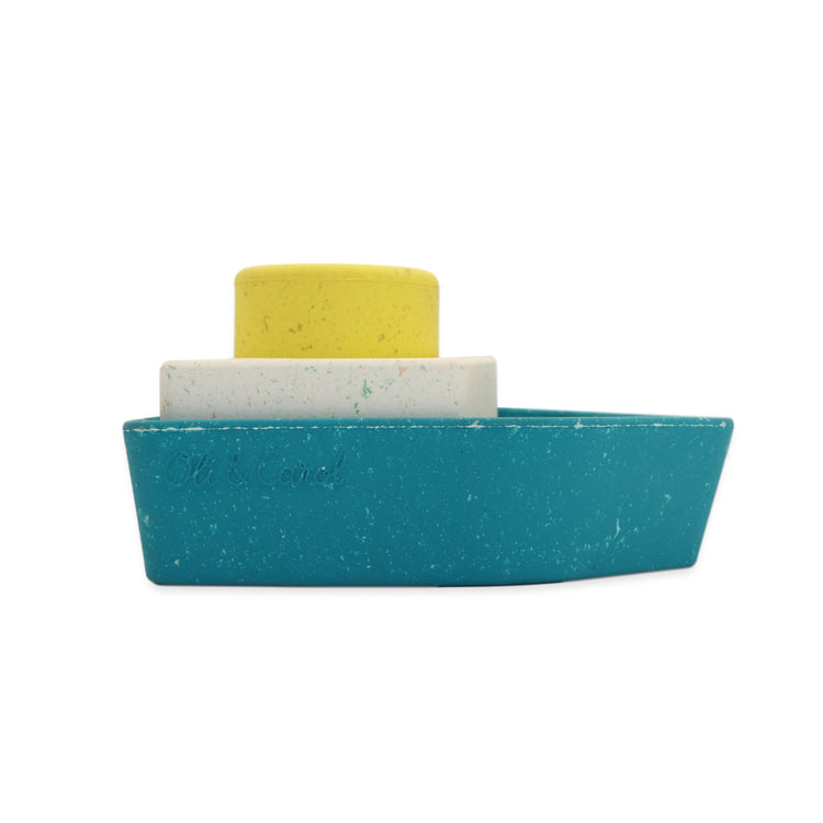 OLI&CAROL. Upcycled Rubber Bath Toy Boat Yellow