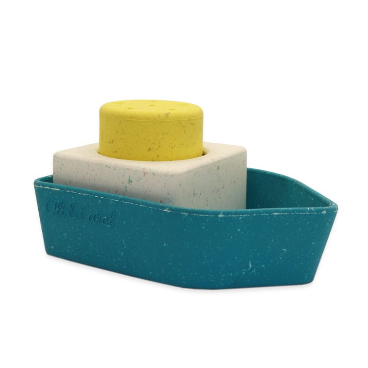 OLI&CAROL. Upcycled Rubber Bath Toy Boat Yellow