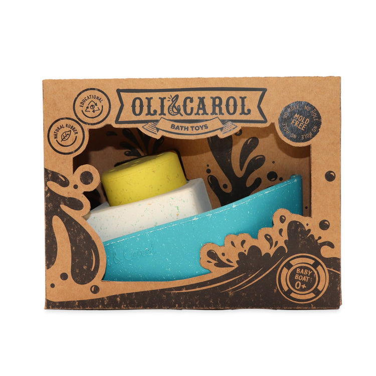 OLI&CAROL. Upcycled Rubber Bath Toy Boat Yellow