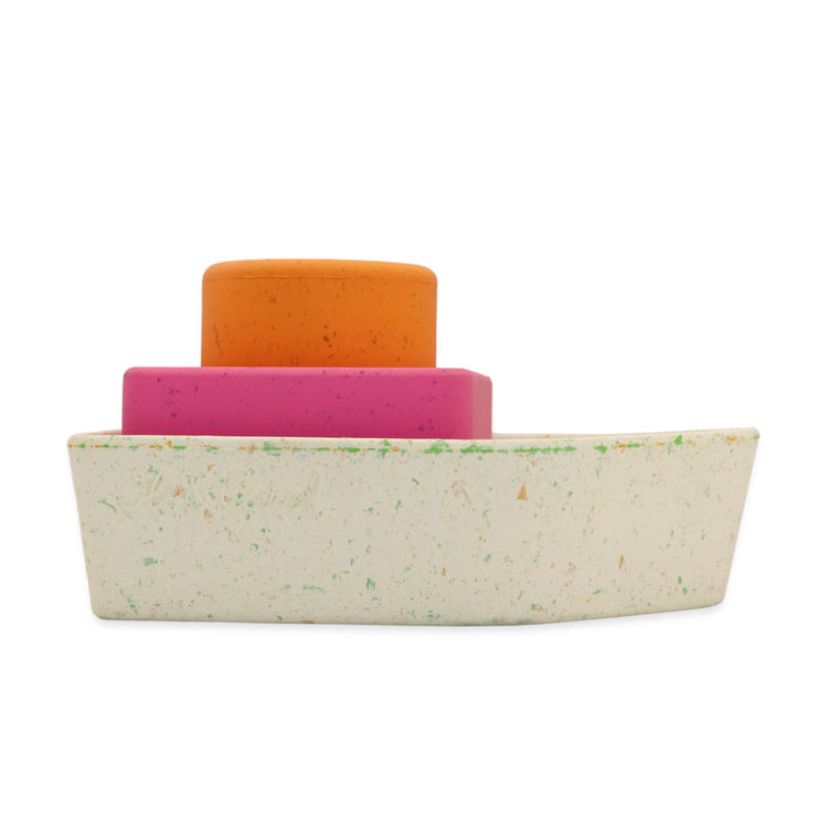 OLI&CAROL. Upcycled Rubber Bath Toy Boat Orange