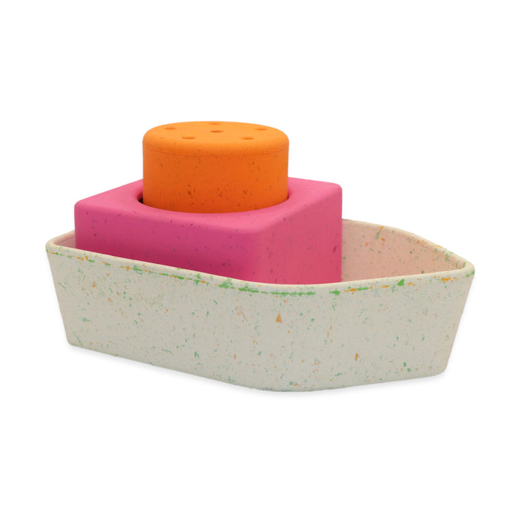 OLI&CAROL. Upcycled Rubber Bath Toy Boat Orange